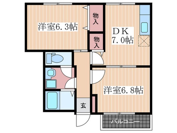 プランタンＡの物件間取画像